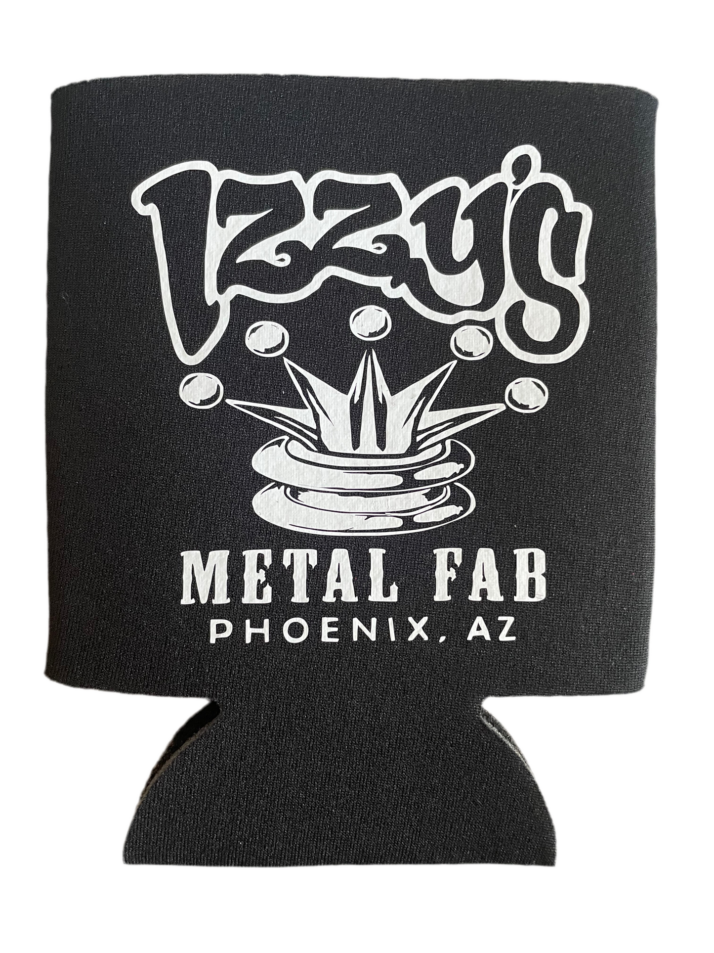 Crown Black Koozie With Print On One Side