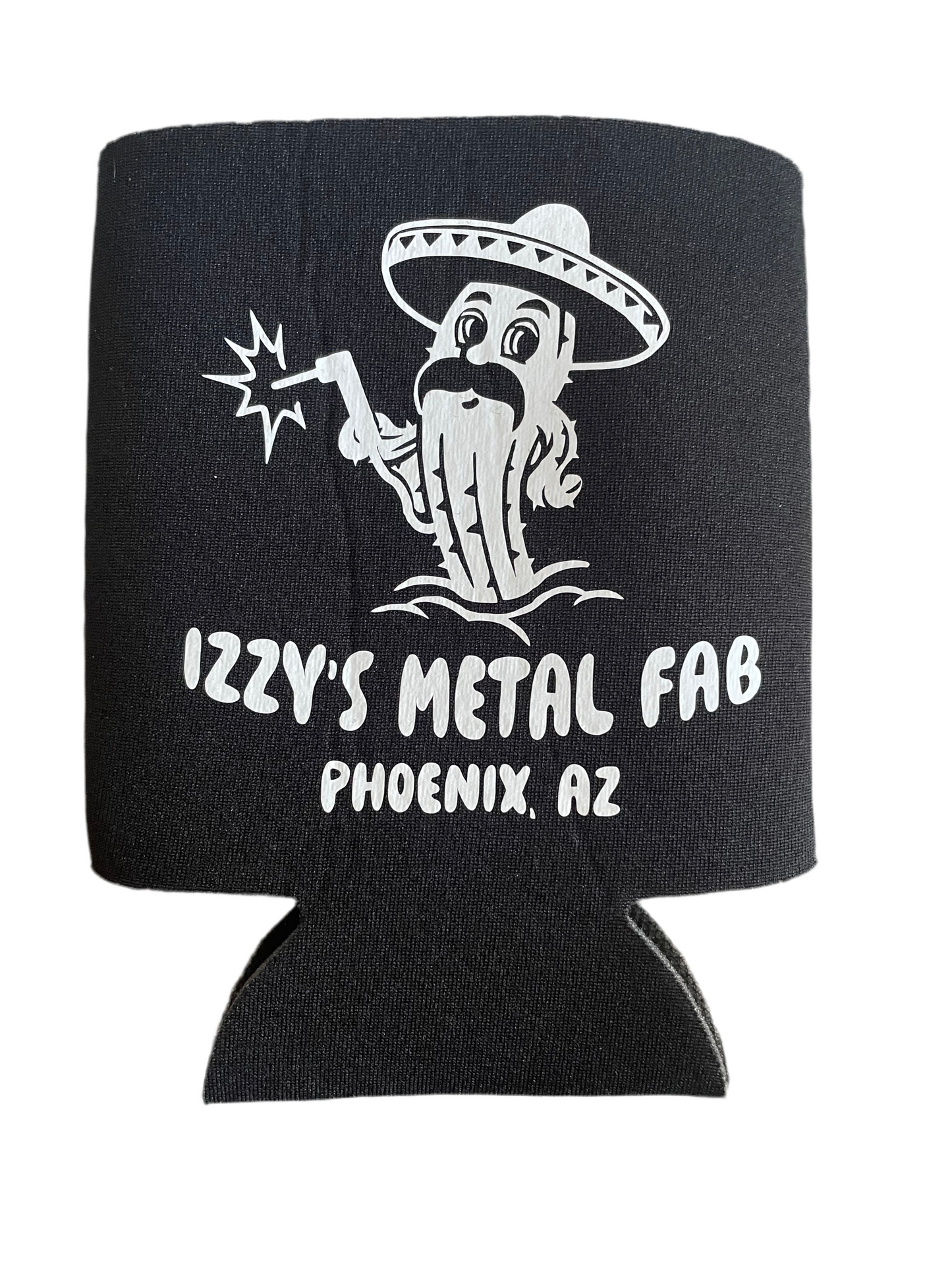 Saguaro Stache Black Koozie With Print On One Side