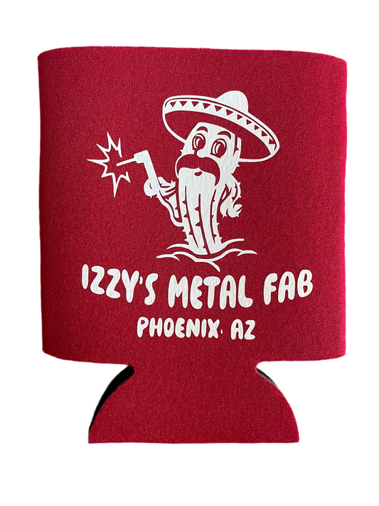 Saguaro Stache Red Koozie With Print On One Side